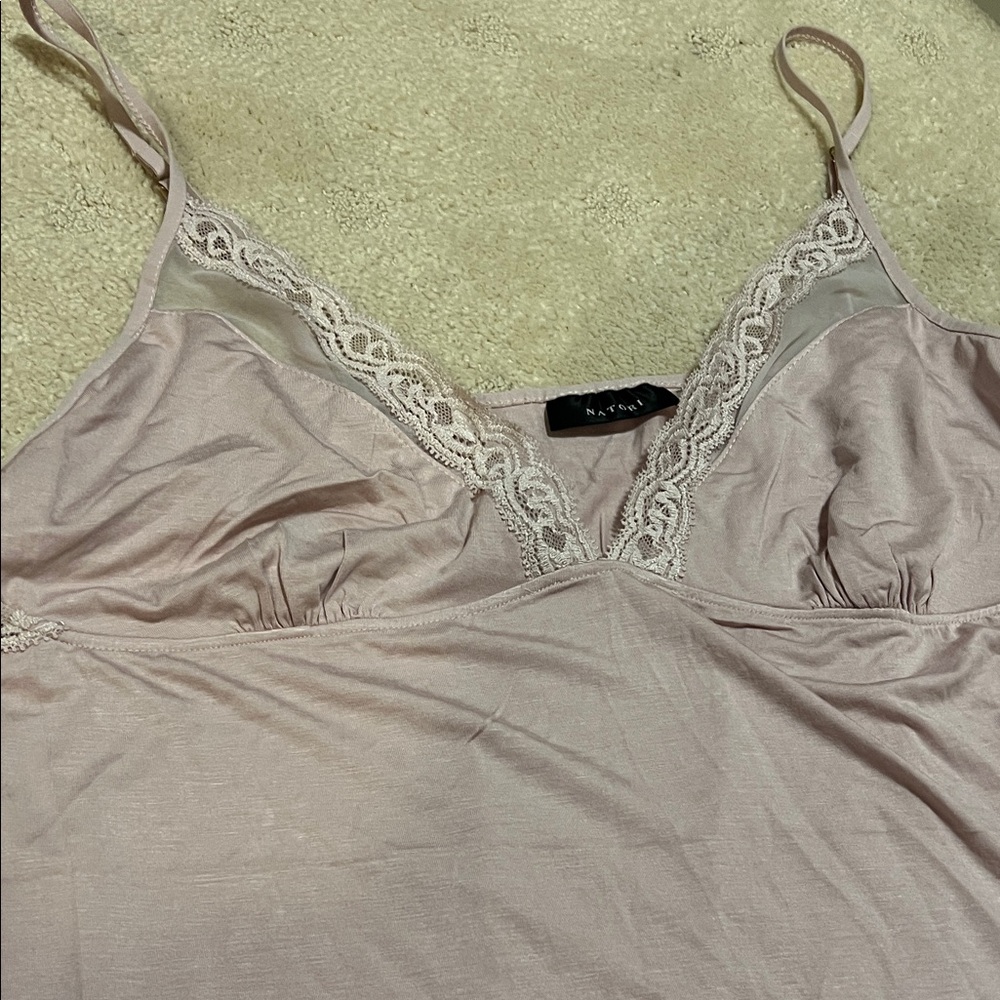 NWT Light Pink Lace Trim Slip Sexy Nightgown with Mesh & Lace Size XL $110 - Picture 4 of 6